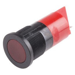 1 pcs - RS PRO Red Panel Mount Indicator, 24V ac/dc, 22mm Mounting Hole Size, Solder Tab Termination