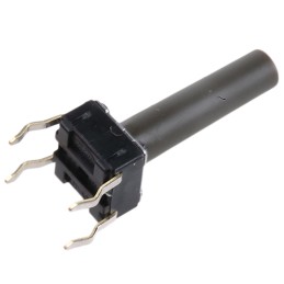 10 pcs - Grey Stem Tactile Switch, SPST 50 mA @ 12 V dc 17mm Surface Mount