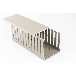 12 pcs - Beta Duct 1045 Grey Slotted Panel Trunking - Open Slot, W37.5 mm x D37.5mm, L2m, PVC