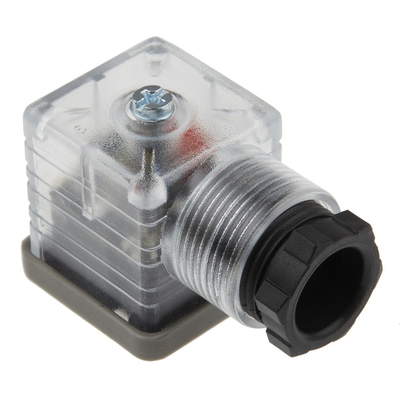 5 pcs - RS PRO 2P+E DIN 43650 A, Female Solenoid Valve Connector with Indicator Light, 24 V dc Voltage