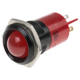 1 pcs - RS PRO Red Panel Mount Indicator, 130V ac, 22mm Mounting Hole Size, IP67