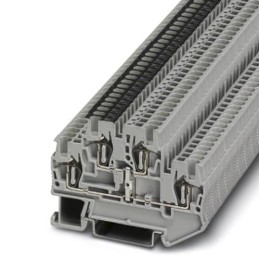 5 pcs - Phoenix Contact STTB 1.5-PV Series Grey DIN Rail Terminal Block, Double-Level, Spring Clamp Termination