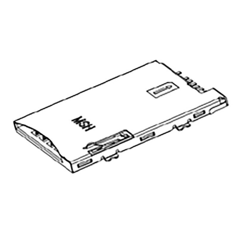 5 pcs - Molex, 47603 8 Way Right Angle Push/Push Memory Card Connector With Solder Termination
