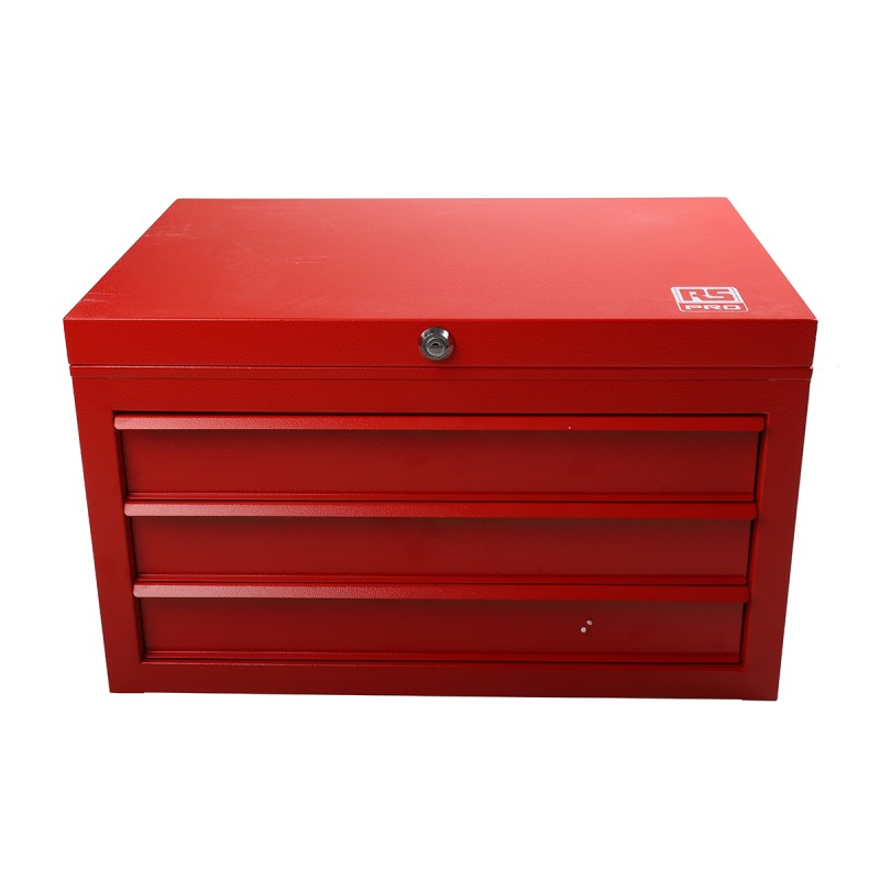 1 pcs - RS PRO 3 drawer Steel Tool Chest, 365mm x 620mm x 440mm