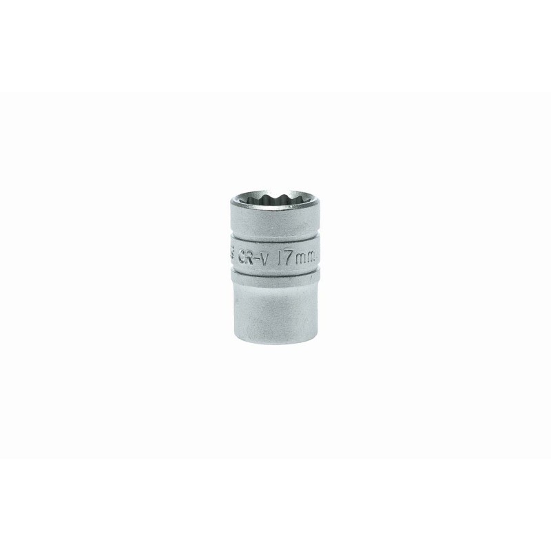1 pcs - Teng Tools 1/2 in Drive 17mm Standard Socket, 12 point, 38 mm Overall Length