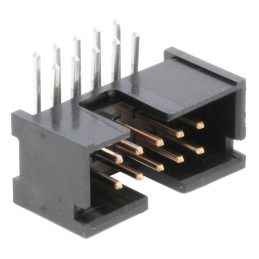 10 pcs - TE Connectivity AMP-LATCH Series Right Angle Through Hole PCB Header, 10 Contact(s), 2.54mm Pitch, 2 Row(s), Shrouded