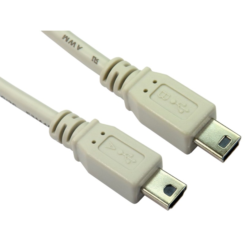 1 pcs - RS PRO USB 2.0 Cable, Male Mini USB A to Male Mini USB B Cable, 1m
