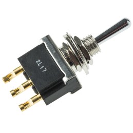 100 pcs - TE Connectivity Toggle Switch, Panel Mount, (On)-Off-(On), 3PDT, Solder Terminal, 20V