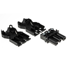 5 pcs - Wieland GST18i3 Series Mini Connector, 3-Pole, Female, Cable Mount, 20A, IP20