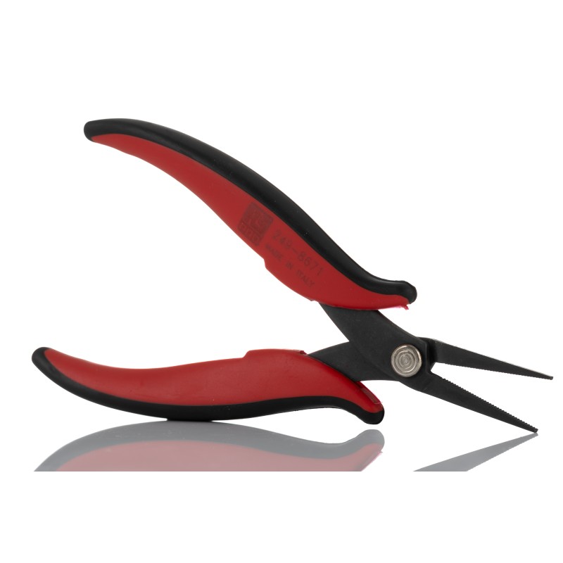 1 pcs - RS PRO Flat Nose Pliers, 160 mm Overall, Straight Tip, 28mm Jaw