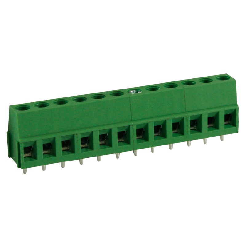 5 pcs - RS PRO PCB Terminal Block, 12-Contact, 5mm Pitch, Through Hole Mount, 1-Row, Screw Termination