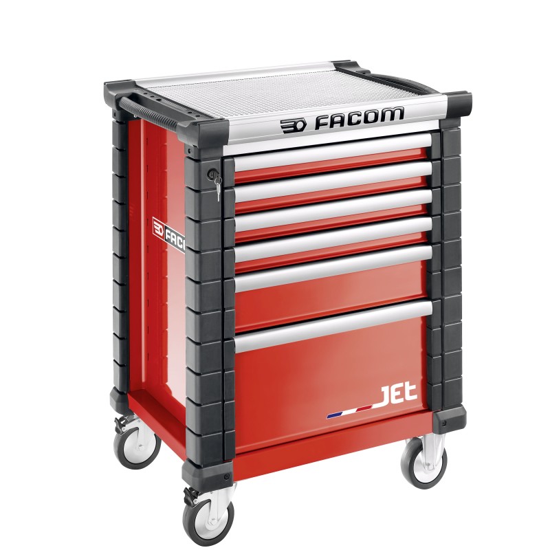 1 pcs - Facom 6 drawer Steel Wheeled