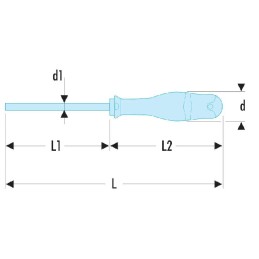 1 pcs - Facom Torx Screwdriver, T30 Tip, 125 mm Blade, 245 mm Overall