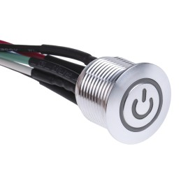 1 pcs - RS PRO Illuminated Push Button Switch, Momentary, Panel Mount, 16mm Cutout, SPST, RGB LED, 36V dc, IP67