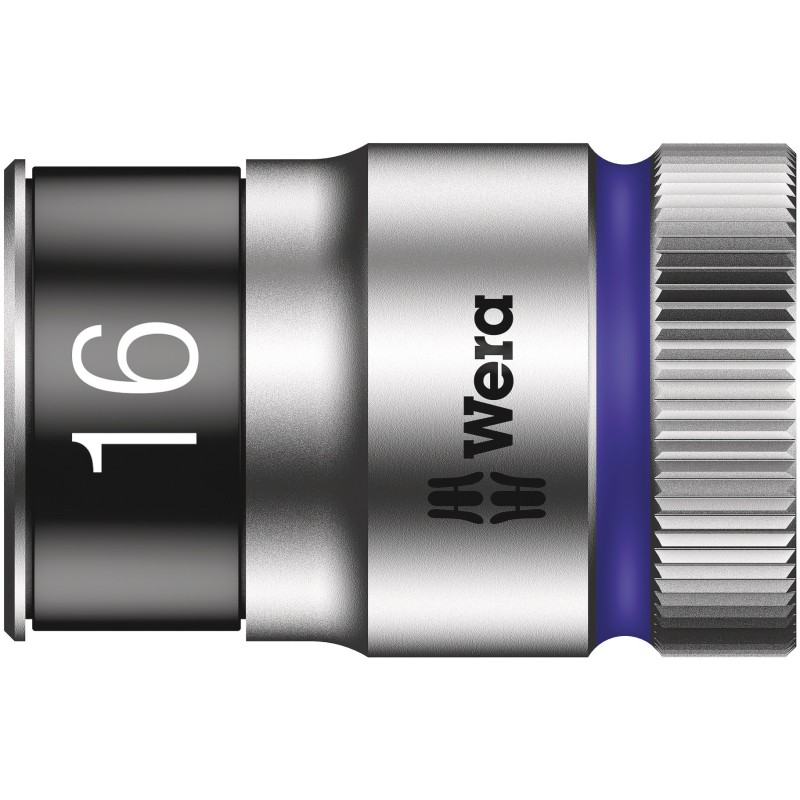 1 pcs - Wera 1/2 in Drive 16mm Standard Socket, 6 point, 37 mm Overall Length