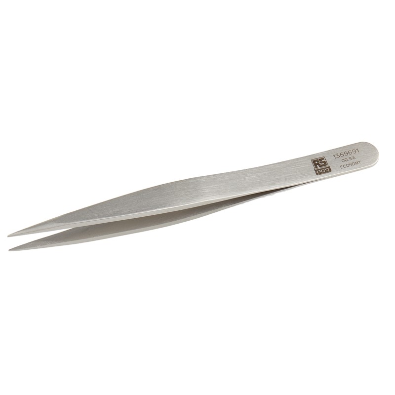 1 pcs - RS PRO 120 mm, Stainless Steel, Flat, Tweezers