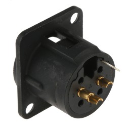 1 pcs - Neutrik Panel Mount XLR Connector, Male, 50 V, 3 Way, Gold over Nickel Plating