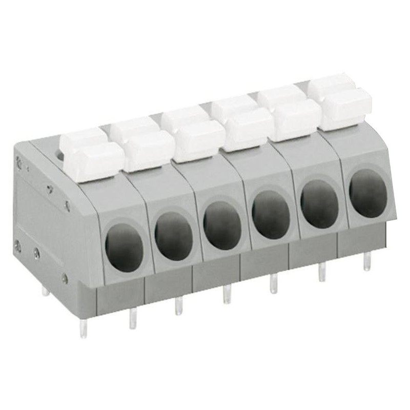 5 pcs - Wago 804 Series PCB Terminal Strip, 6-Pole, Female, 6-Way, PCB Mount, 10 (UL/CSA) A, 24 (IEC/EN 60664-1) A