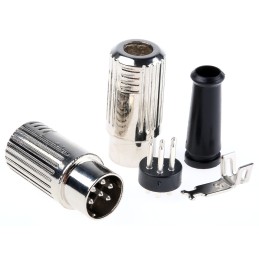 5 pcs - RS PRO 6 Pole Din Plug, 4A, 100 V ac, Male, Cable Mount