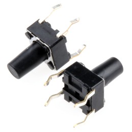 20 pcs - Black Stem Tactile Switch, SPST 50 mA @ 12 V dc 9.5mm Surface Mount