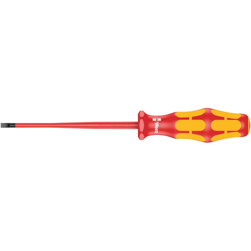 1 pcs - Wera Slotted Insulated Screwdriver, 3.5 mm Tip, 100 mm Blade, VDE/1000V, 181 mm Overall