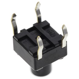 20 pcs - Black Stem Tactile Switch, SPST 50 mA @ 12 V dc 7mm Surface Mount