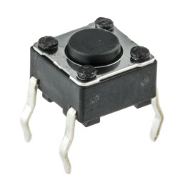 20 pcs - Black Stem Tactile Switch, SPST 50 mA @ 12 V dc 4.3mm Surface Mount