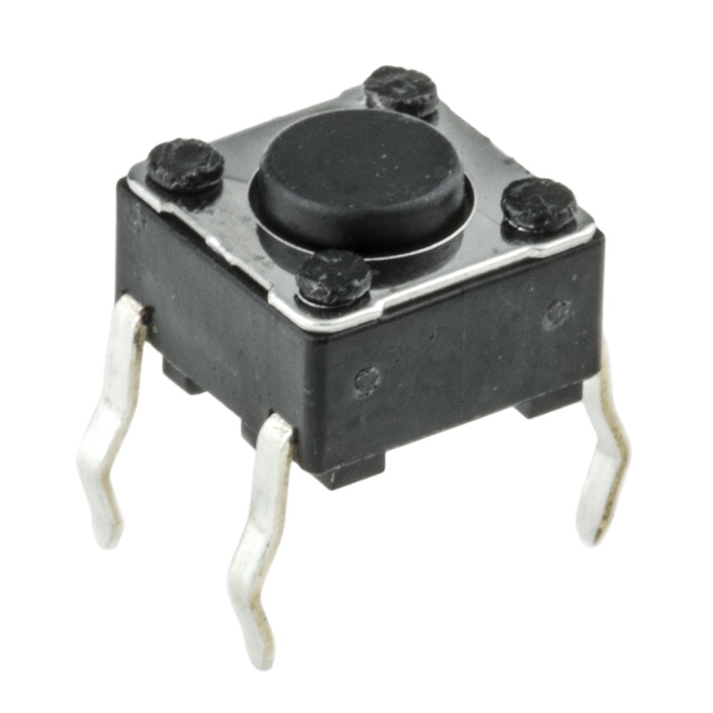 20 pcs - Black Stem Tactile Switch, SPST 50 mA @ 12 V dc 4.3mm Surface Mount