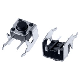 20 pcs - Black Stem Tactile Switch, SPST 50 mA @ 12 V dc 3.85mm Surface Mount