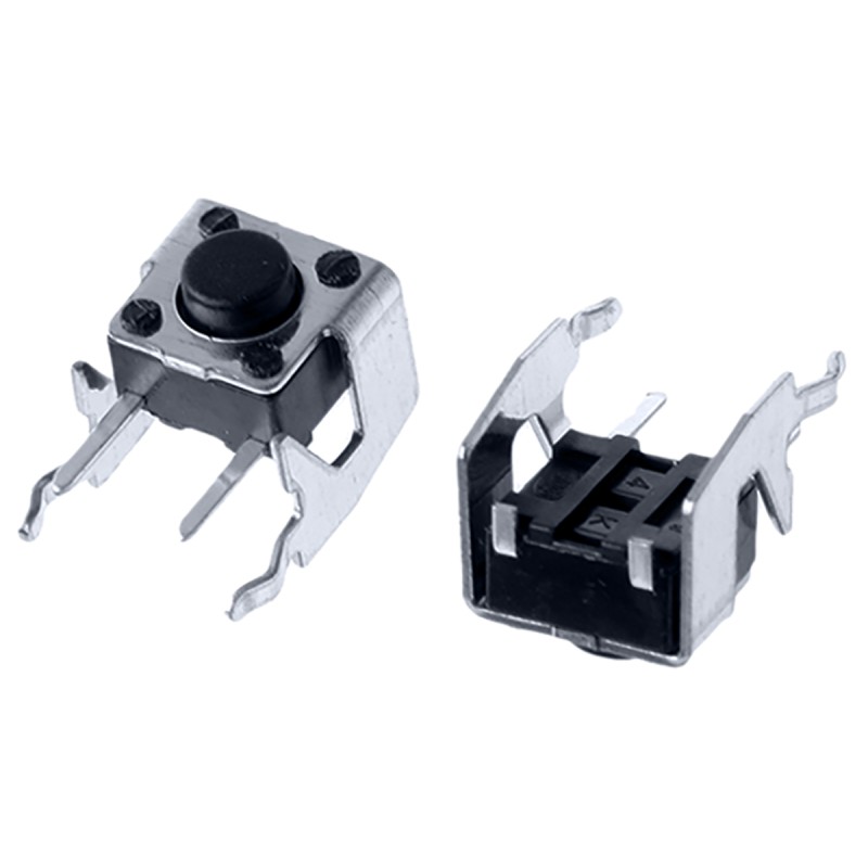 20 pcs - Black Stem Tactile Switch, SPST 50 mA @ 12 V dc 3.85mm Surface Mount