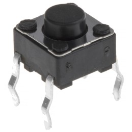 20 pcs - Black Stem Tactile Switch, SPST 50 mA @ 12 V dc 5mm Surface Mount