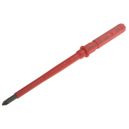 1 pcs - Wera Pozidriv Insulated Screwdriver Blade, PZ1 Tip, 154 mm Blade, VDE/1000V, 154 mm Overall
