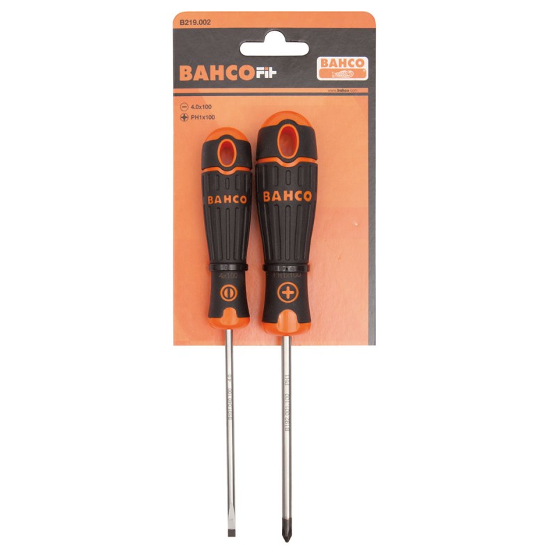 1 pcs - Bahco B219.002 Phillips, Slotted Screwdriver Set, 2-Piece