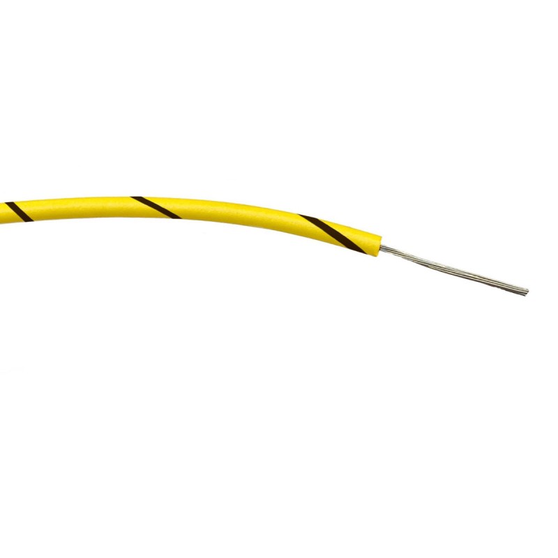 1 Reel of 100 - RS PRO Black/Yellow 0.2 mm² Hook Up Wire, 24 AWG, 7/0.2 mm, 100m, PVC Insulation