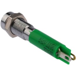 1 pcs - RS PRO Green Panel Mount Indicator, 24V dc, 6mm Mounting Hole Size, Solder Tab Termination