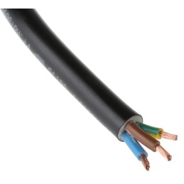 1 Reel of 100 M - RS PRO 3 Core Power Cable, 1.5 mm², 100m, Black PVC Sheath, 3183Y, 16 A, 300 V, 500 V