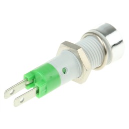 1 pcs - Signal Construct Green Panel Mount Indicator, 24 - 28V, 8mm Mounting Hole Size