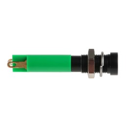 1 pcs - RS PRO Green Panel Mount Indicator, 24V dc, 6mm Mounting Hole Size, Solder Tab Termination