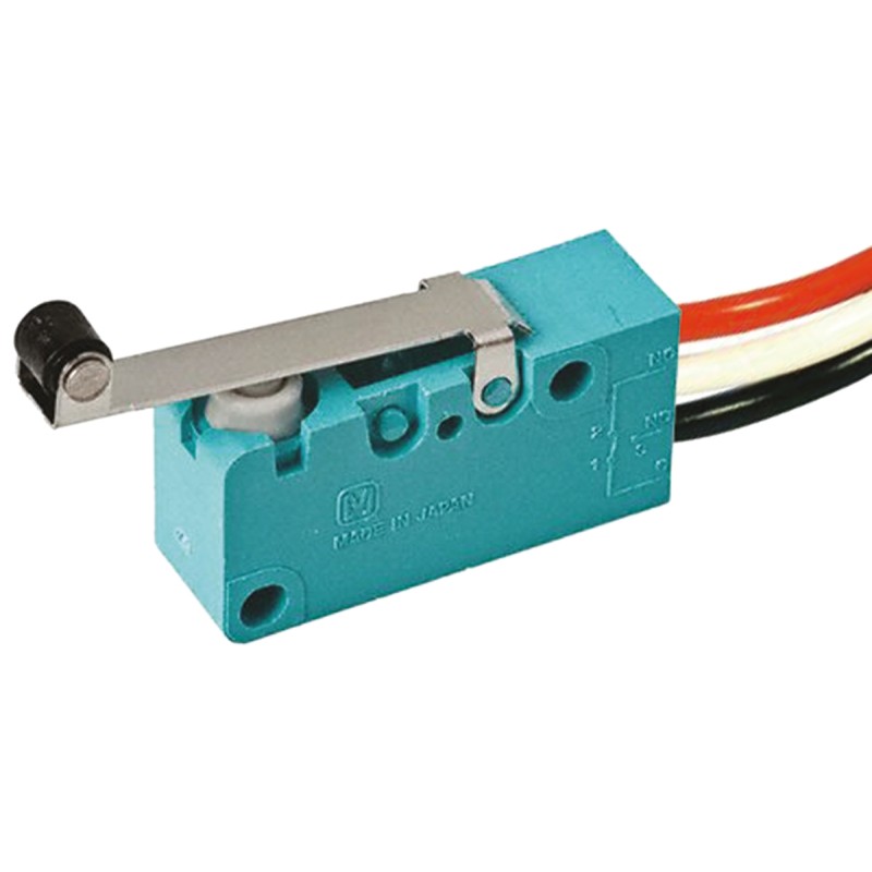 50 pcs - Panasonic Roller Lever Micro Switch, Pre-wired Terminal, 3 A @ 250 V ac, SP-CO, IP67