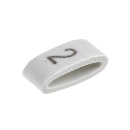 1 Bag of 100 - HellermannTyton HODS85 Slide On Cable Markers, Black on White, Pre-printed '2', 1.8 - 6.3mm Cable