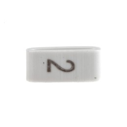 1 Bag of 100 - HellermannTyton HODS85 Slide On Cable Markers, Black on White, Pre-printed '2', 1.8 - 6.3mm Cable