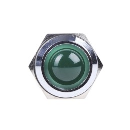 1 pcs - CML Innovative Technologies Green Panel Mount Indicator, 24V, 14mm Mounting Hole Size, Solder Tab Termination, IP67