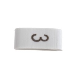 1 Bag of 100 - HellermannTyton HODS85 Slide On Cable Markers, Black on White, Pre-printed '3', 1.8 - 6.3mm Cable