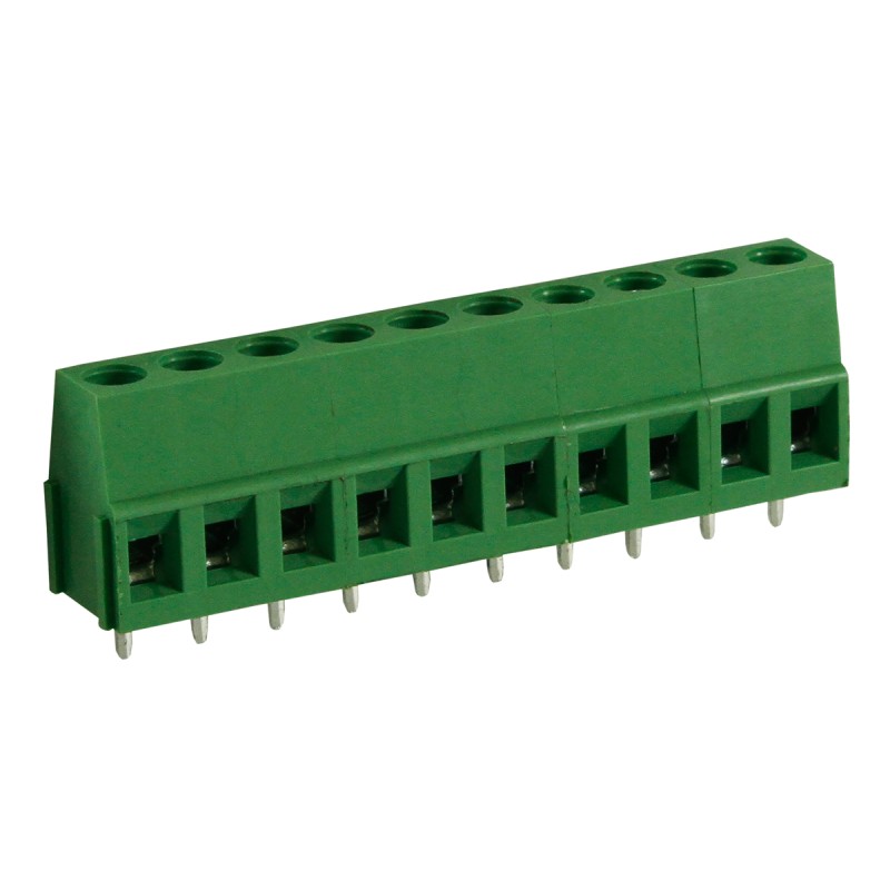 5 pcs - RS PRO PCB Terminal Block, 10-Contact, 5mm Pitch, Through Hole Mount, 1-Row, Screw Termination