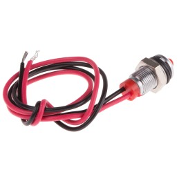 1 pcs - RS PRO Red Panel Mount Indicator, 2V dc, 6mm Mounting Hole Size, Lead Wires Termination, IP67