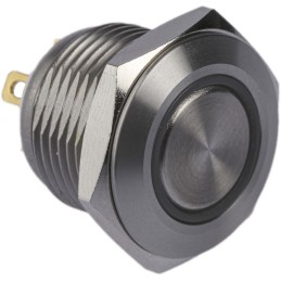 1 pcs - RS PRO Illuminated Push Button Switch, Momentary, Panel Mount, 16mm Cutout, SPST, Blue LED, 36V dc, IP67