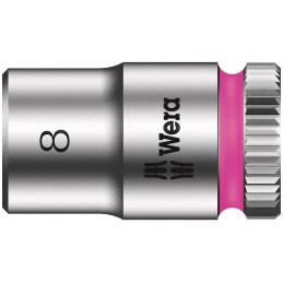 1 pcs - Wera 1/4 in Drive 8mm Standard Socket, 6 point, 23 mm Overall Length