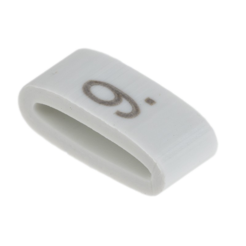 1 Bag of 100 - HellermannTyton HODS85 Slide On Cable Markers, Black on White, Pre-printed '9', 1.8 - 6.3mm Cable