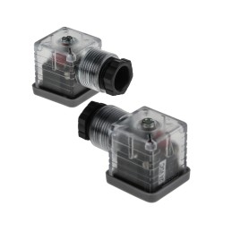 5 pcs - RS PRO 3P+E DIN 43650 A, Female Solenoid Valve Connector, with Indicator Light, 24 V dc Voltage