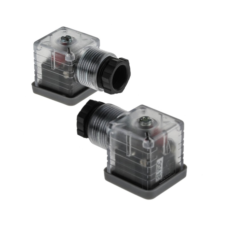 5 pcs - RS PRO 3P+E DIN 43650 A, Female Solenoid Valve Connector, with Indicator Light, 24 V dc Voltage